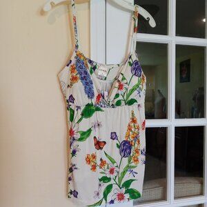 Soma Intimates Cool Nights Cami Top in Perennial Blooms Ivory NWT